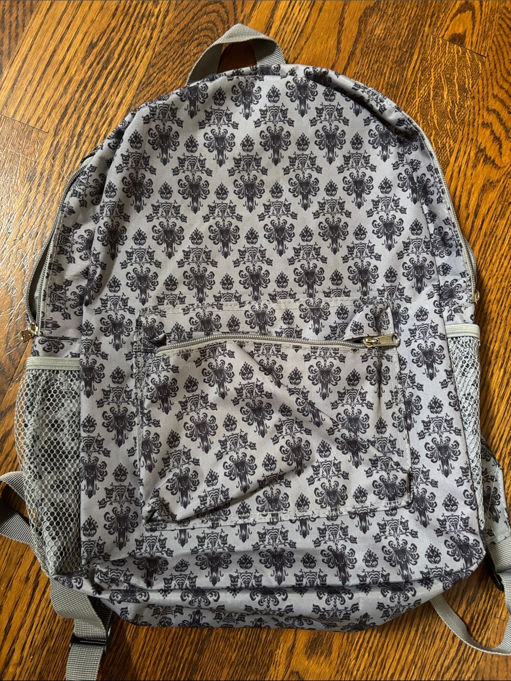 Gray Patterned full Backpack Haunted Manison print disney parks brand